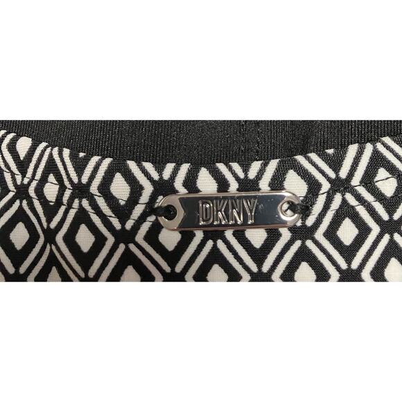 Womens DKNY 1-Piece B&W Swimsuit Swimwear Modest Lined Removable Straps Cups S - Picture 5 of 15